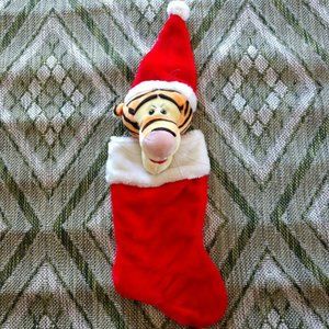 DISNEY'S WINNIE THE POOH TIGGER CHRISTMAS HOLIDAY HANGING STOCKING 19"